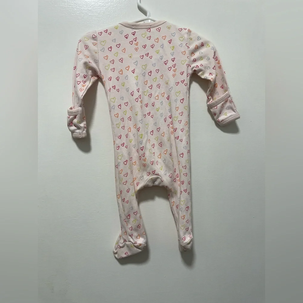 Giggle pima cotton Charming Heart Print Kids Footie